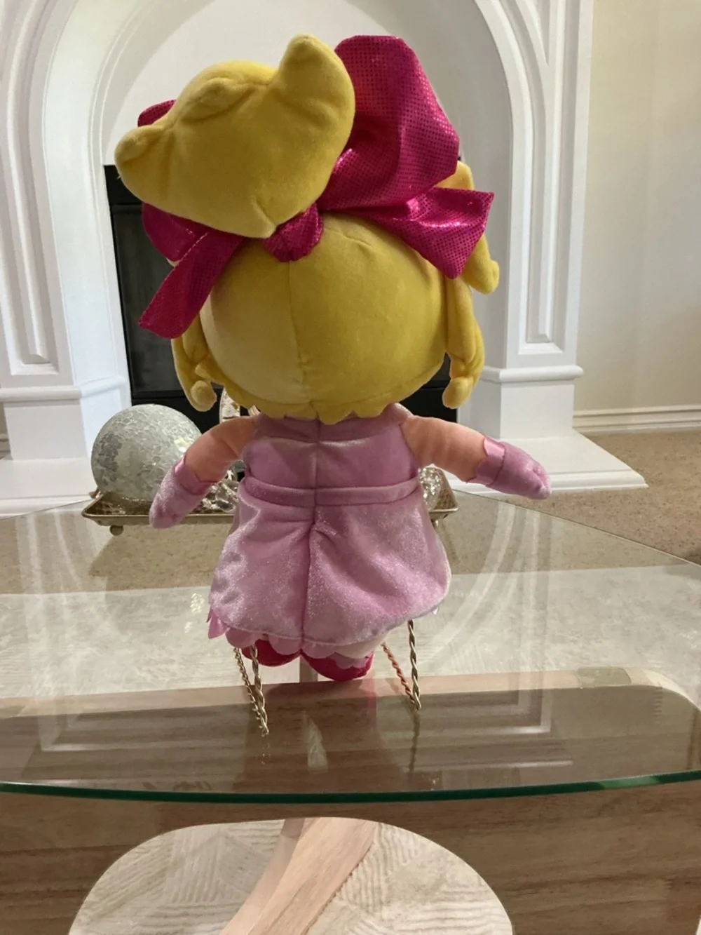 Pink Plush Pig Princess Stuffed Toy with Yellow Hair - Picture 5 of 5